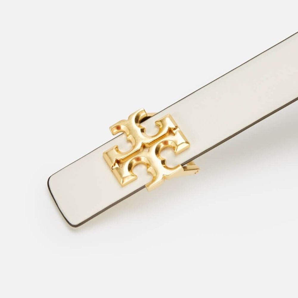 Tory Burch Kira Leather Belt in New Ivory /Gold Size Small S New with Tags - Picture 4 of 4